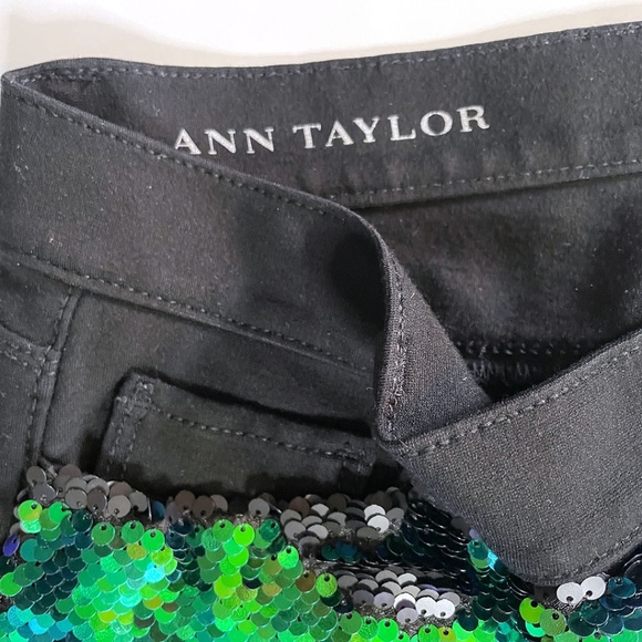 Ann Taylor Leggings with Custom Mermaid Flip Sequins Sz 4 - Picture 5 of 11